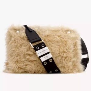 Rag & Bone Mini Compass Genuine Shearling Crossbody Bag - Ivory